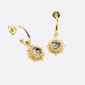 Boucles d'oreilles soleil grise