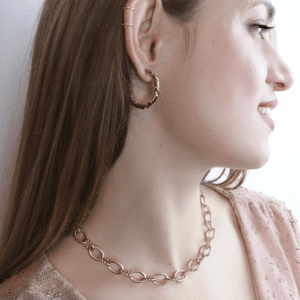 collier à gros maillons ovales doré 3
