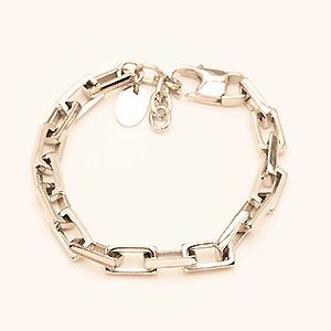 Bracelet gourmette unisexe argenté