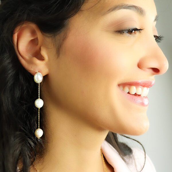 Boucles d'oreilles longues perles 3