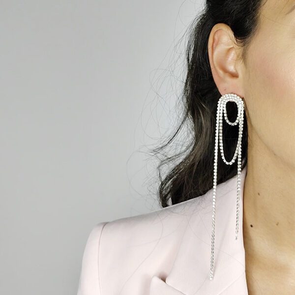 Boucles d'oreilles longues brillante 1