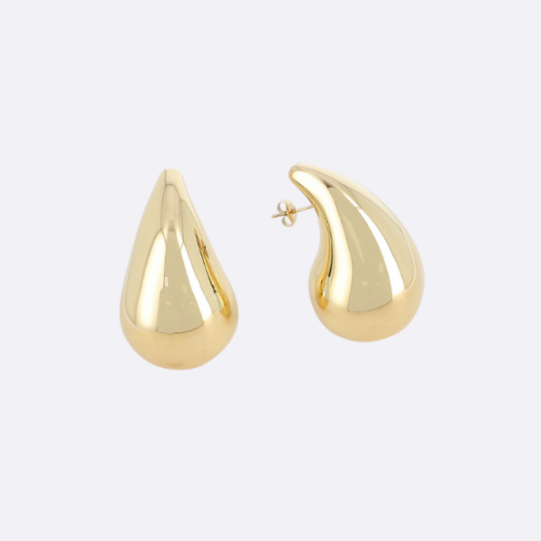 Boucles d'oreilles gouttes petites dorées ( acier inoxydable) 1